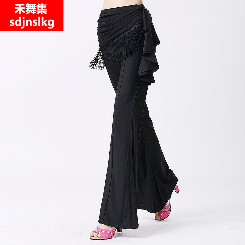 Latin Dance Practice Pants Children Adult National Standard Morden Dance Horn Streaming Su Long Pants Summer Square Dance Practice Pants