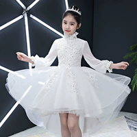 Váy trẻ em mới công chúa đầm dài tay hoa cô gái dạ hội váy sinh nhật pettiskirt piano trình diễn trang phục biểu diễn mùa thu đông quần áo trẻ em 10 tuổi