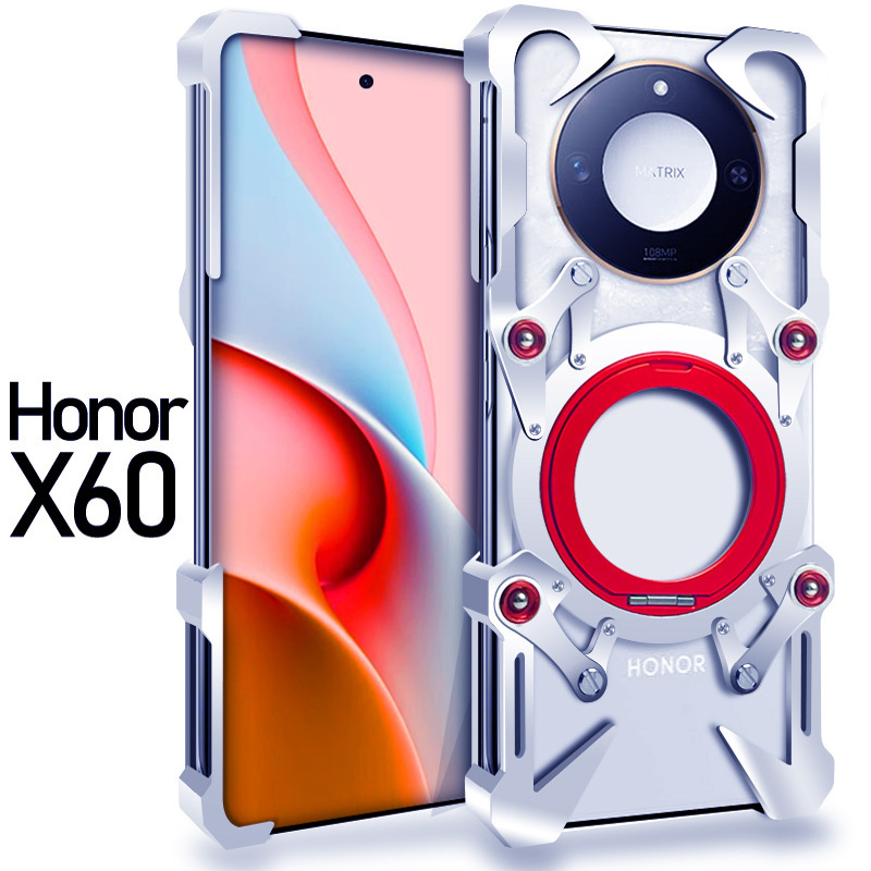 Suitable for Honor X60Pro Phone Case X70 Original Protective Cover Aluminum Alloy Metal Frame Bold X40I Men's Transformers Mecha X30 Personalized European and American Skeleton X50Gti+ Racing Version