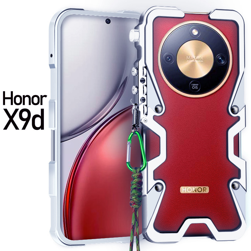 Honor X60Pro Phone Back Cover X9Cd/Ab Aluminum Alloy Frame X40I Anti-Drop Protective Case for Men and Women V40 Light Luxury Version X8Cb Stylish and Bold X60I X50Gt X70I+ Racing Version
