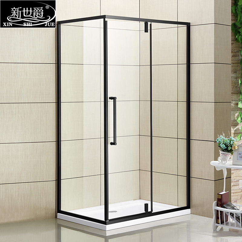New Knighthood Overall shower room Home one-piece bathroom rectangular tempered glass partition moving door bathing room