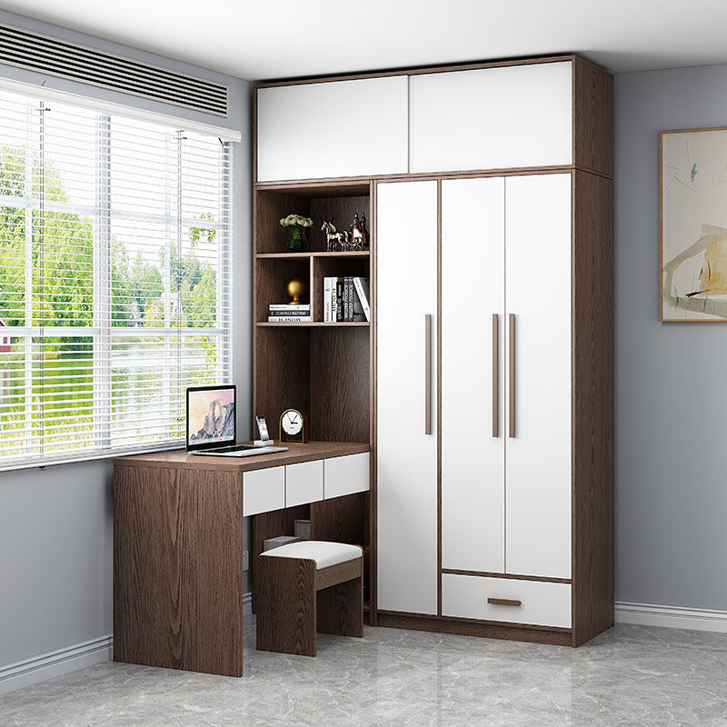 Telescopic Corner Desk Wardrobe Conjoined Solid Wood Corner Computer Desk Closet Integrated small family home writing desk-Taobao