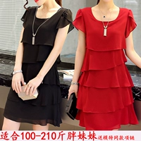 Mùa hè mới chất béo đầm đầm cỡ lớn nữ béo MM200 kg che bụng bánh chiffon mỏng áo khoác nữ