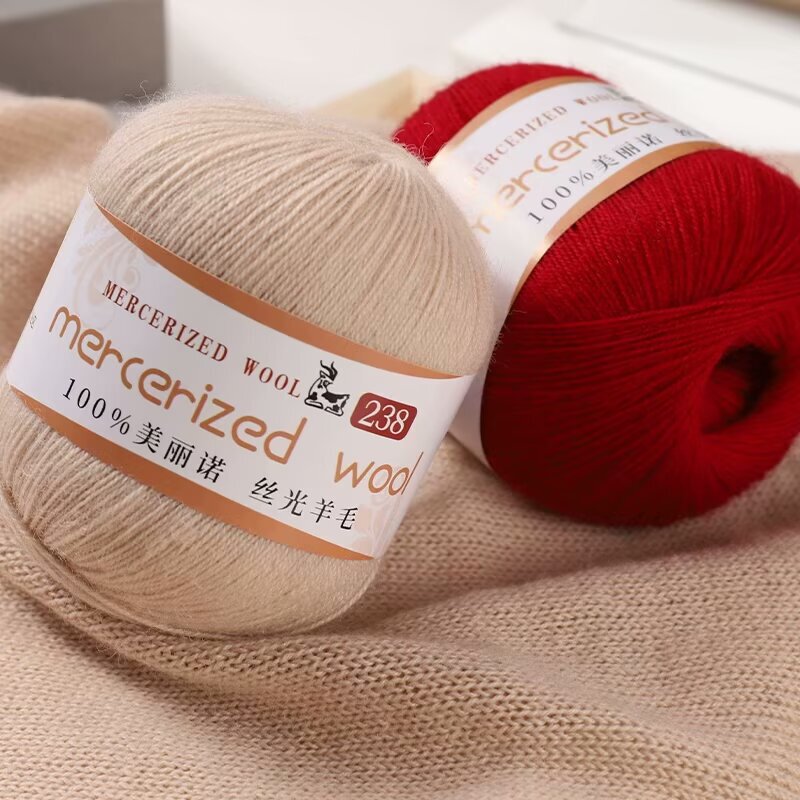 Australian Mercerized Fine Wool Yarn 238 Pure Wool Hand-Knitted Wool Sweater 100% Knitting Stick-Needle Cashmere