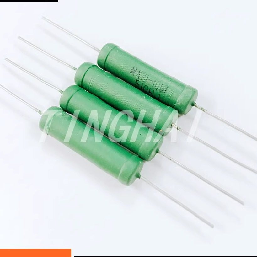 10W线绕电阻RX21 10R 12R 15R 18R欧姆 绿色绕线铜脚精度5%(10只)