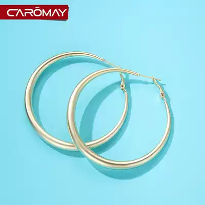 European and American exaggerated large circle earrings women's long version of the temperament circle earrings earrings Korean net red personality trendsetter earrings