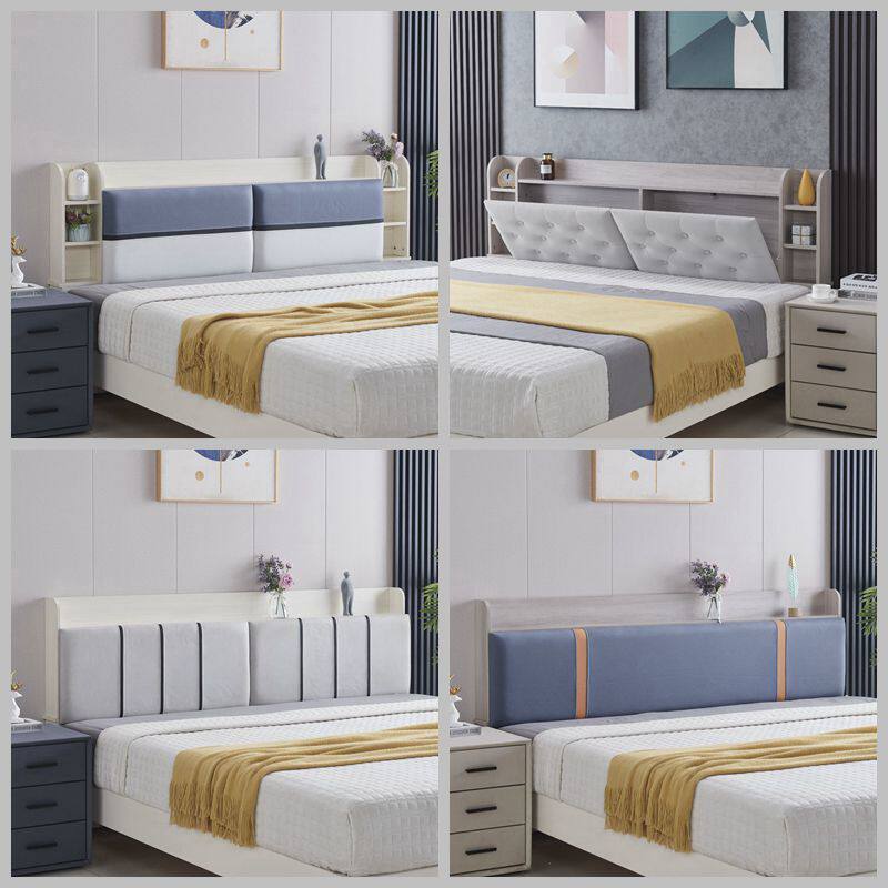 Bed headboard solid wood ecological board multi-functional storage bed head can be opened technical cloth soft bag backrest single buy a bed head