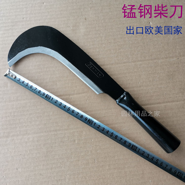 Manganese steel wood knife Outdoor knife Open knife Manual knife Bamboo knife Elbow hook knife Agricultural tools sickle forging knife Crack wood knife