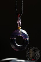 Private collection of ancient gemstones purple fluorite Han Dynasty Three Talents Ring Qi State amethyst agate sweater necklace antique