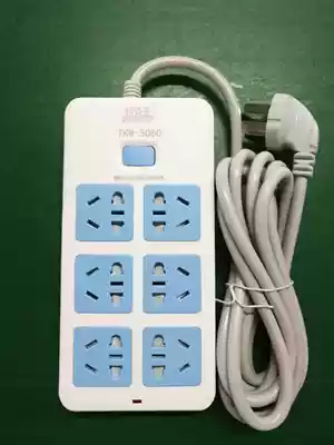 Tank King 6-position power wiring board socket 6-hole double-row power socket 2 8 m extension cord overload with switch