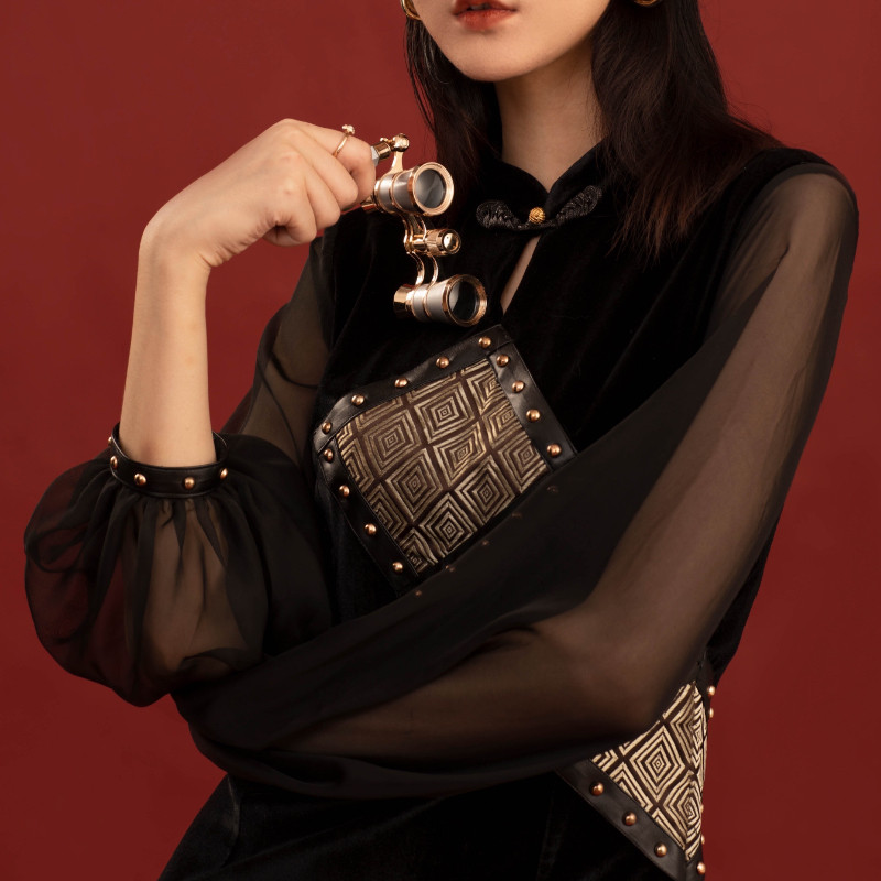 One two custom cheongsam short modified 2020 new young Chinese style high black dress Xuan Yang