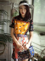 One two custom improved cheongsam dress women Summer 2020 new fashion backless short sleeve love Europa