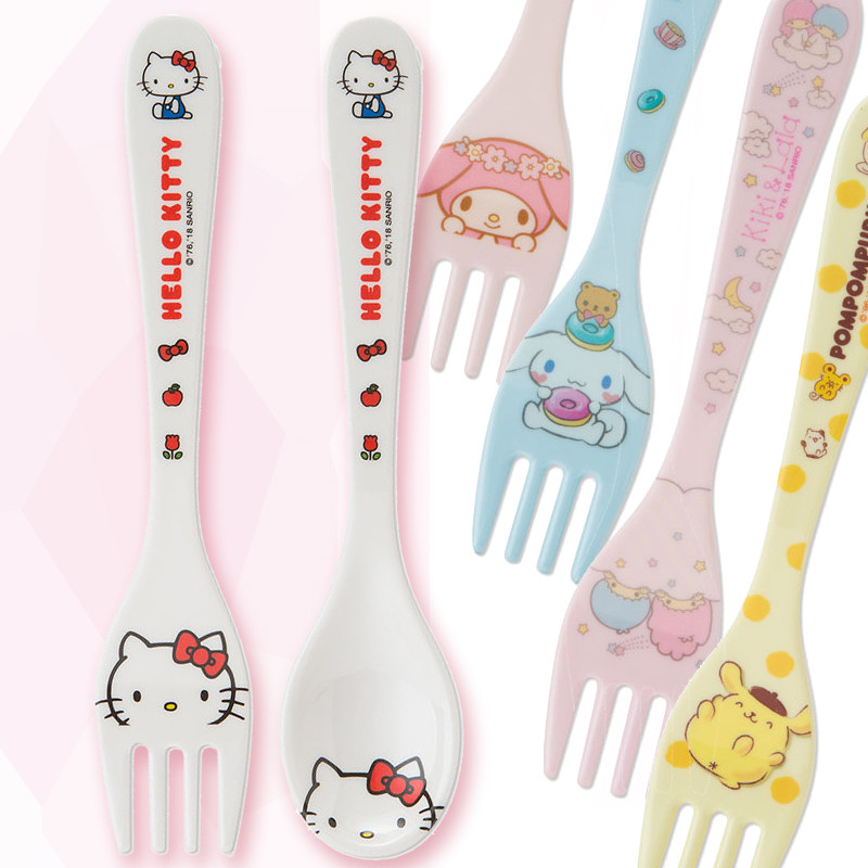 Japanese genuine *sanrio tableware kitty big-eared dog melody cartoon resin environmental protection spoon fork