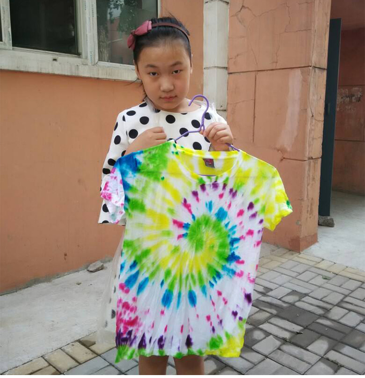 Kindergarten training institution dyed wax dyed wood and white cloth pure cotton bleaching T - shirt square towel manual DIY fabric