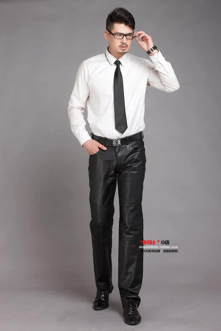 Pantalon cuir homme droit pour hiver - Ref 1491762 Image 7