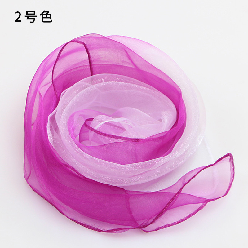 Pure color gradient small silk scarf dance performance kindergarten special color gift silk scarf small square supply