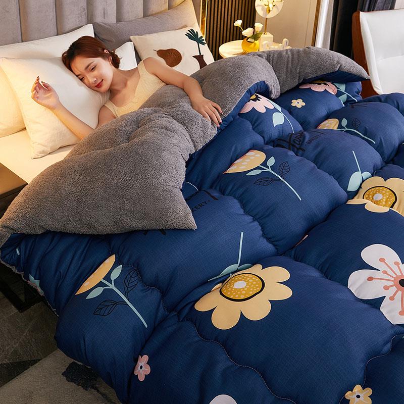 Cotton quilted by winter Thickened Warm with quilt cover Quilt Dormitory Single Student Quilt Core 1 5m thickened 1 8 m warmth
