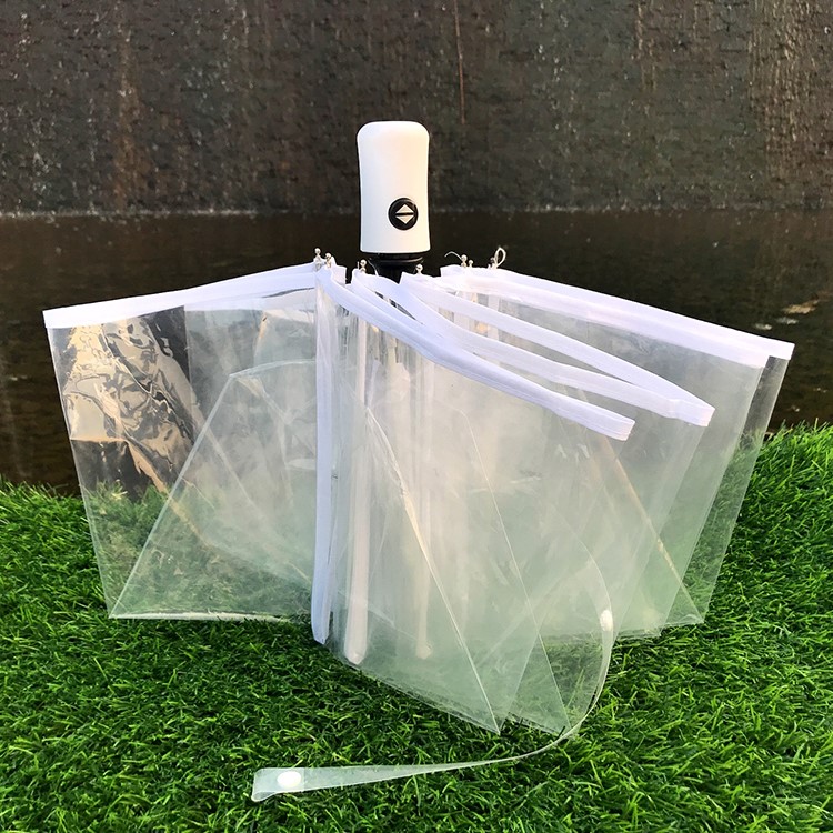 Umbrella Transparent Folding Creativity Automatic Pure Vegetarian color umbrella Trifolded South Korea Little Qing Brief female student Umbrella