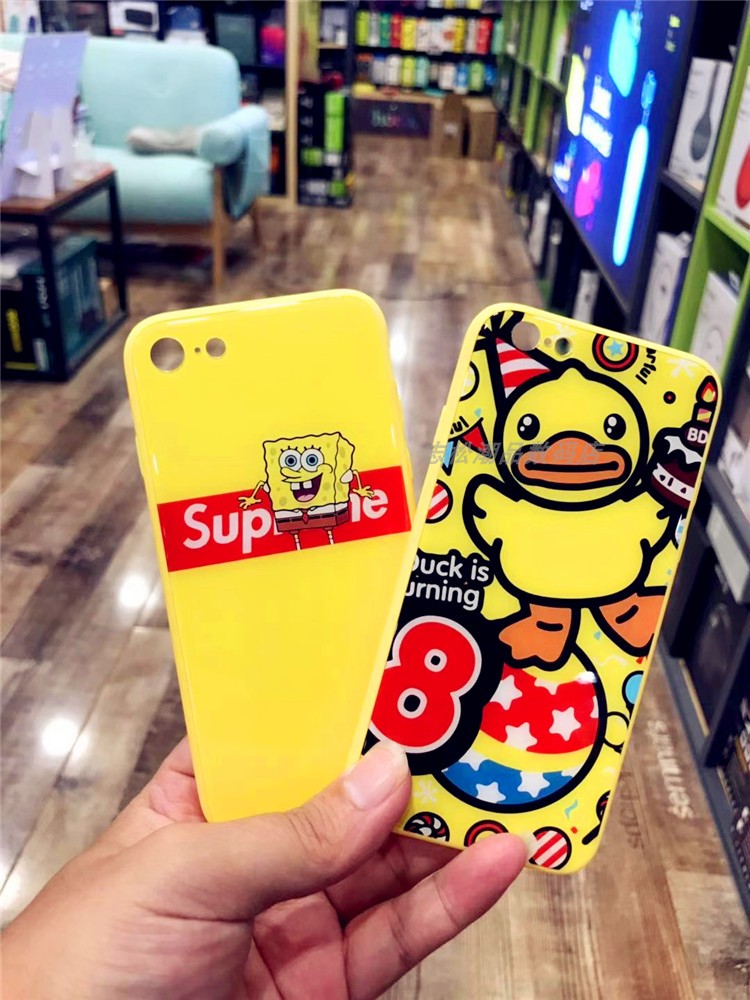 Applicable to iPhone 6 6S colored glass cartoon personality cute men and women
