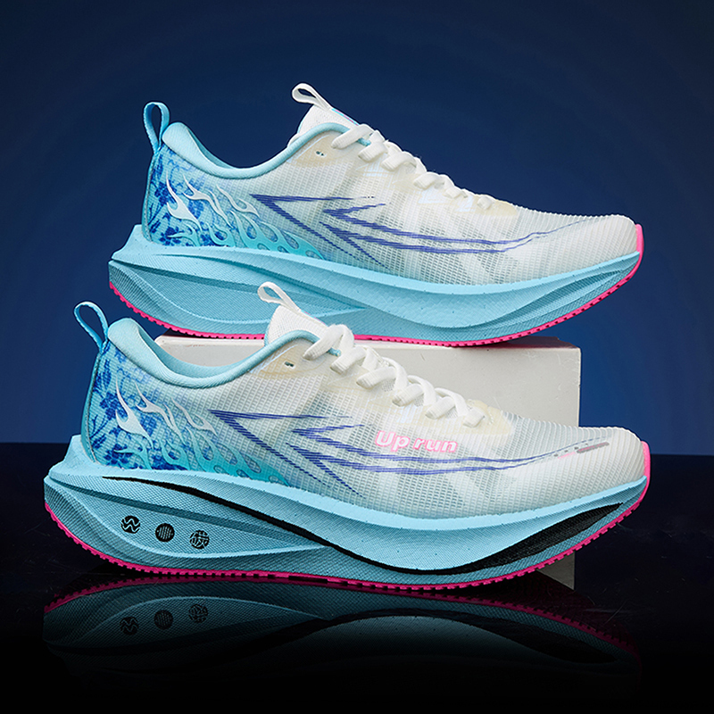 Uprun Rocket 1.0 Carbon Plate Running Shoes for Men, Summer Youth Training Shoes, Shock-Absorbing Mesh Breathable Sports Shoes for Women