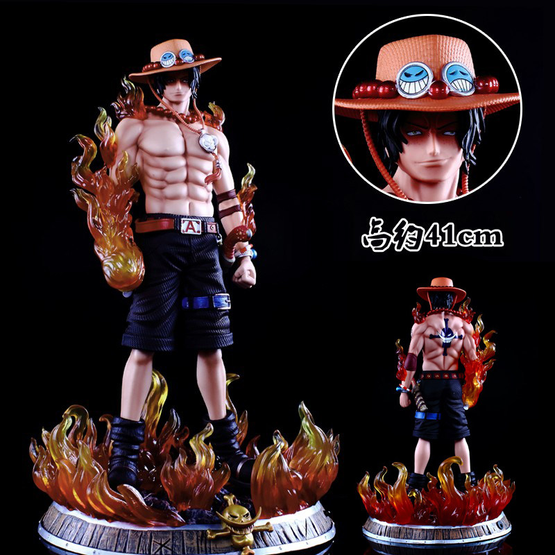 One Piece Model GK Resonance Fire Fist Dream Ace Ruf Soron Can Glowing Oversized Model Statue Ornament