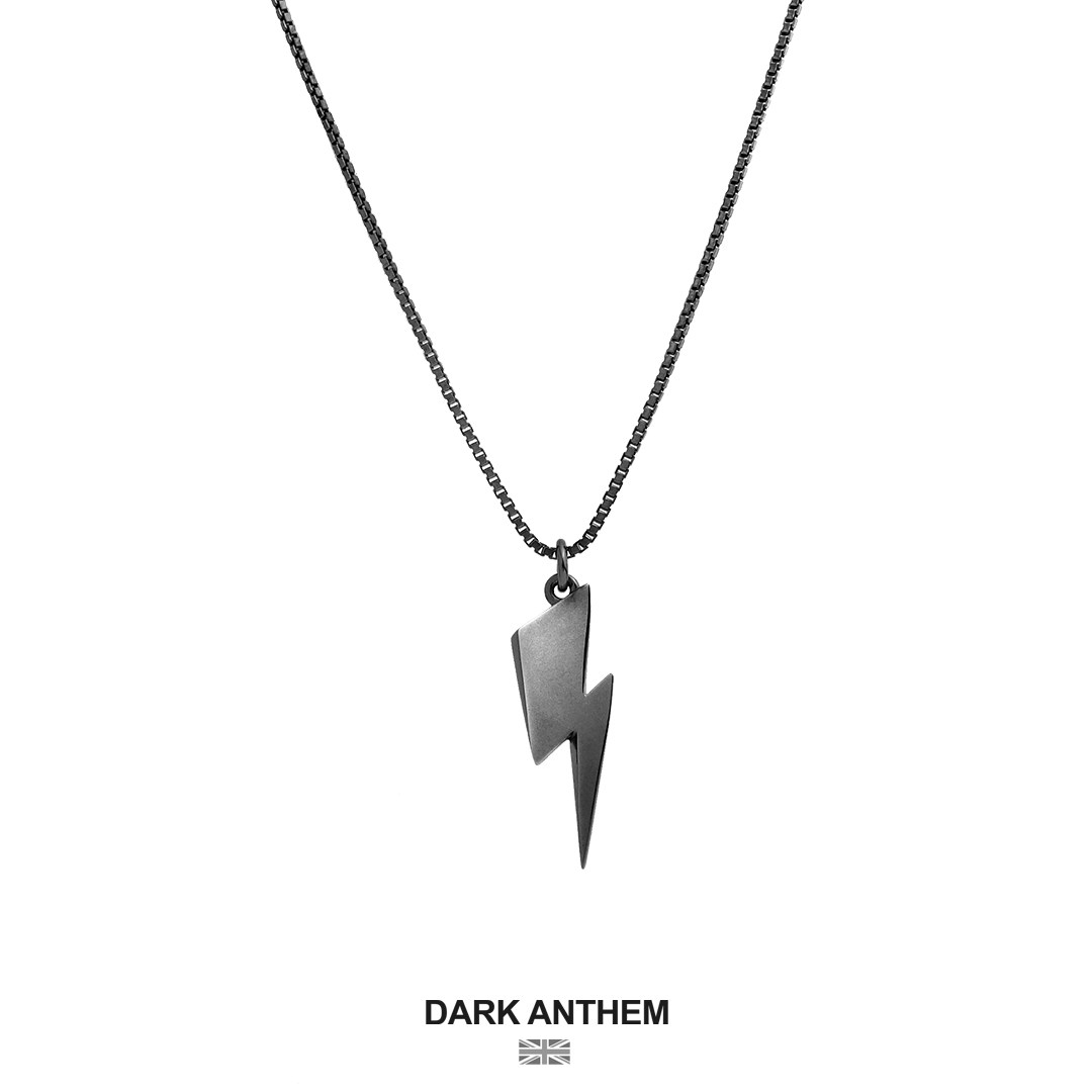 UK DARK ANTHEM Accent Lightning necklace neutral pure silver male and female with no drop of color fashion minimalist delicacy