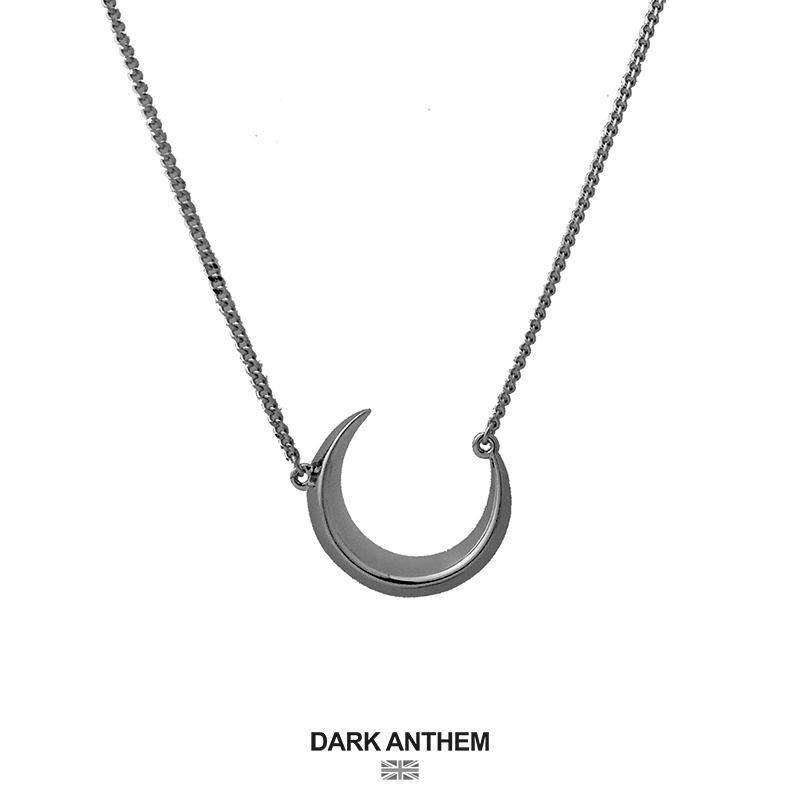 DARK ANTHEM アクセントムーンクレセントネックレス 925シルバー レディース ライトラグジュアリー ニッチ シンプル 万能 鎖骨チェーン