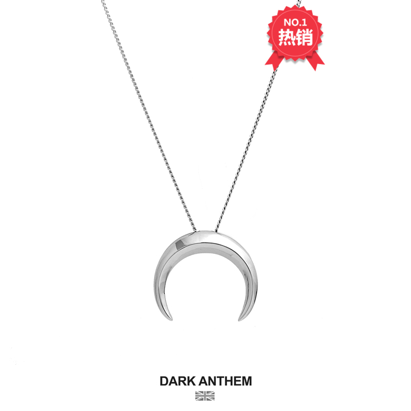Dark Anthem Authentic Celebrity Style Moon Necklace Pure Silver Gold Plated Unisex Couple Niche Light Luxury