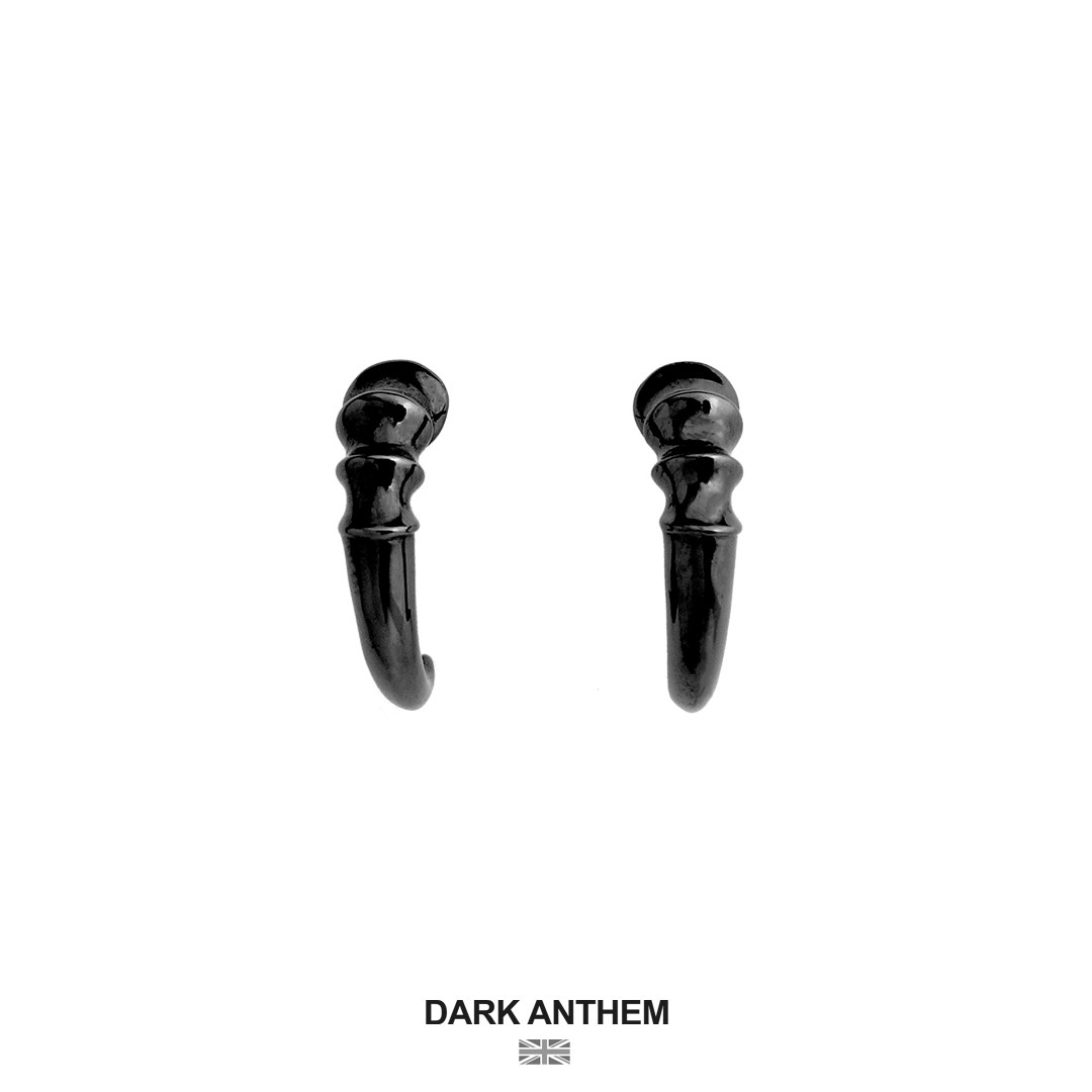 DA DARK ANTHEM accented antler ear needles neutral black gold simple sterling silver personality exquisite men's and women's earrings