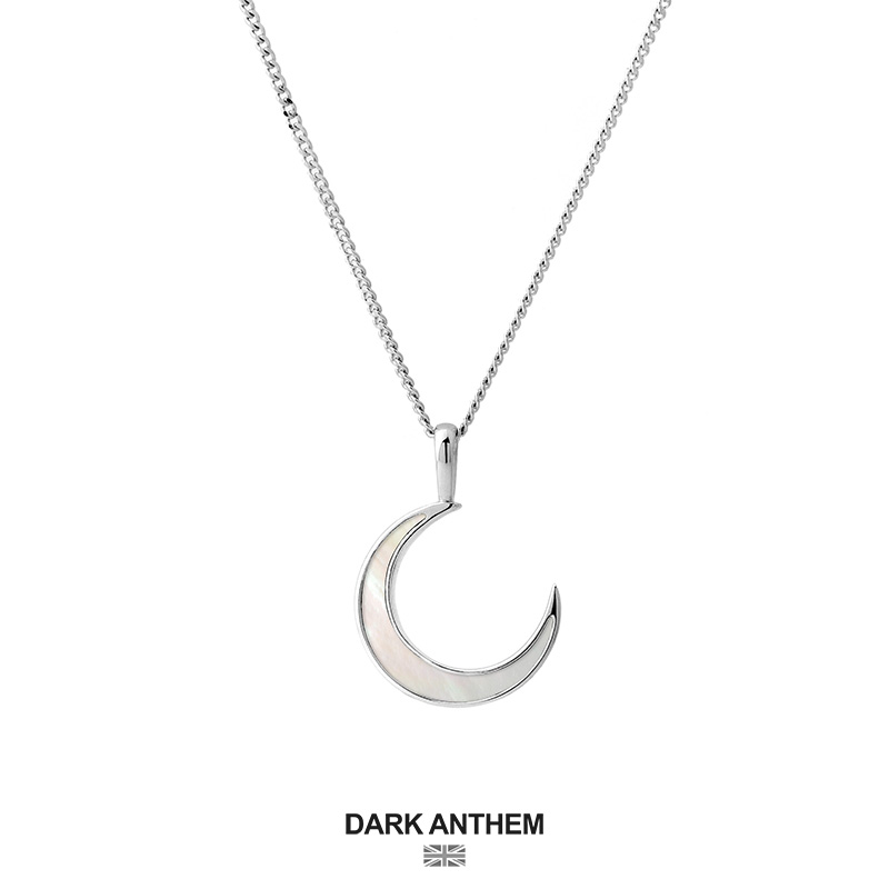 DA/DARK ANTHEM アクセント/ムーン マザーオブパール S925 シルバーネックレス レディース シンプル イン ライト ラグジュアリー 18K ゴールドメッキ