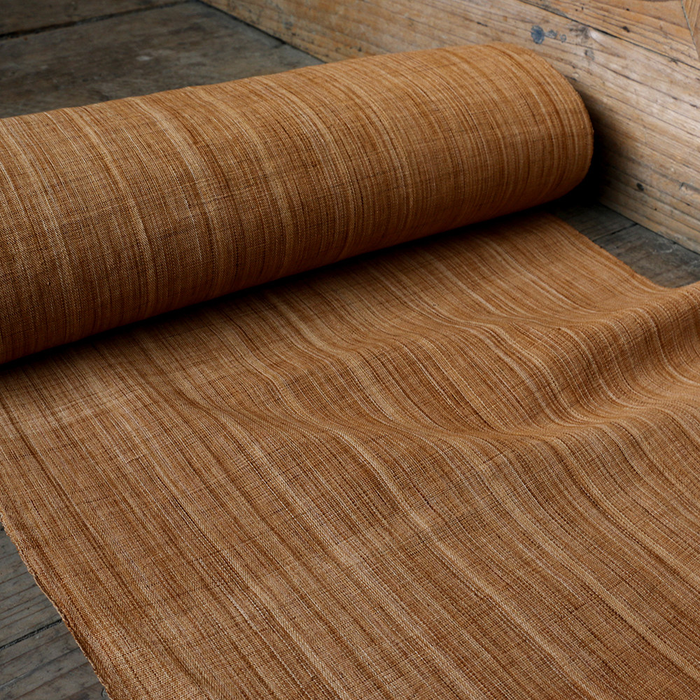 Persimmon dyed woven handmade homespun cotton hand-woven door curtain curtain partition fabric Light khaki yellow old cloth ancient humble cloth