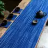 Yishan hand-woven cotton fabric Plant blue dye new Chinese tea table table flag Tea table tablecloth table long decorative fabric