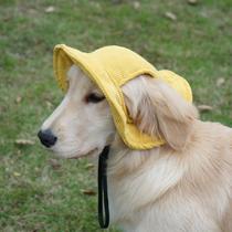 Pet dog hat with exposed ears summer sun protection fisherman hat visor corgi shepherd golden retriever outdoor decoration