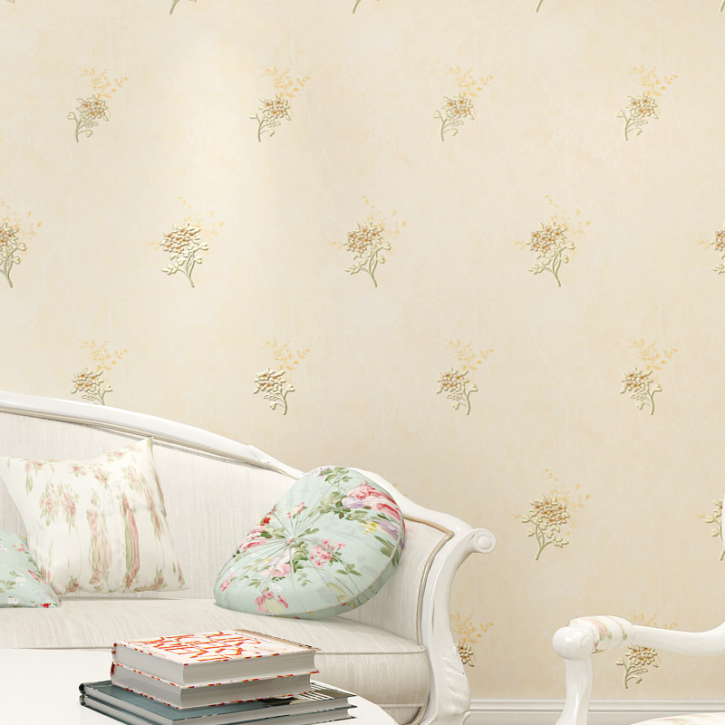 Field Garden Style Seamless Wall Cloth Embroidered Bedroom Living Room TV Background Wall Cloth 3d Solid American Embroidered Wall Cloth