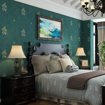 High-grade thickened new light luxury bedroom plain fresh embroidery seamless wall cloth Solid color pastoral warm living room wall cloth