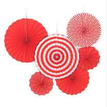 Round paper fan flower pendant set Shop activity window Anniversary opening decoration background Birthday pull flower