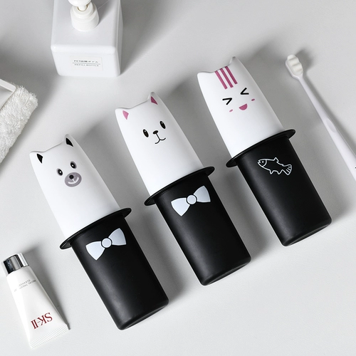 Креативная зубная паста, зубная щетка, коробка для хранения, комплект, портативный ополаскиватель для рта для путешествий