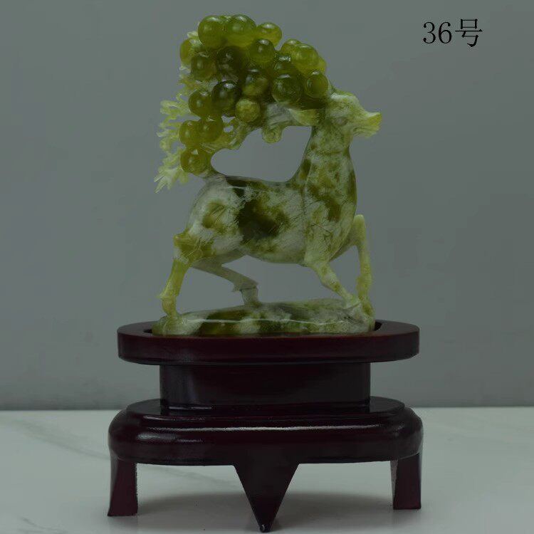 中国古美術 岫玉雕 仙女像 鹿 翡翠 彫刻 置物 天然岫玉招财摆件精品辽宁岫岩玉雕麋鹿造型家居玉器装饰摆饰-Taobao-Tmall