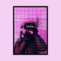 Pink avant-garde steam poop punk sci-fi tech sense surreal futuristic astronaut bar decoration painting