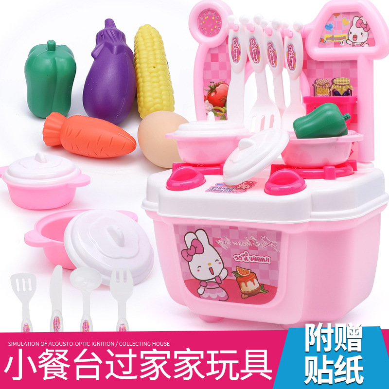 Đồ chơi trẻ em Bắc Mỹ chơi đồ chơi nhà bếp 1-2-3 tuổi trai và gái nấu cơm nấu cơm mô phỏng bộ đồ ăn đồ chơi trí tuệ cho bé