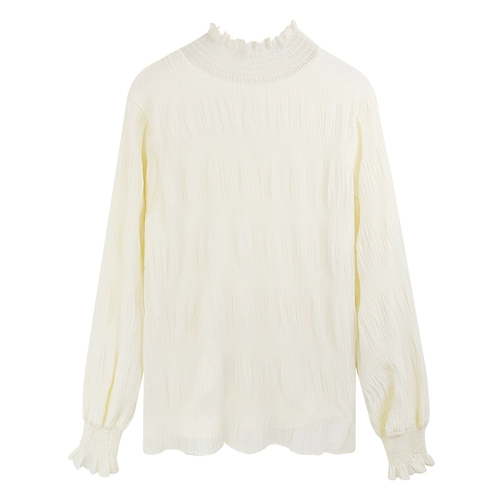 Женская кружевная нижняя рубашка с полувысоким воротником и внутренней частью, весна-осень 2026, новый модный свободный топ большого размера для похудения, толстый мм