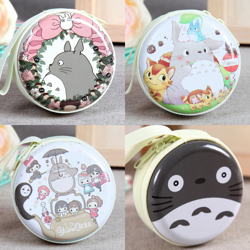 Cute Cartoon Totoro Coin Purse, Macaron Metal Zipper Earphone Coin Bag, Promotional Holiday Gift