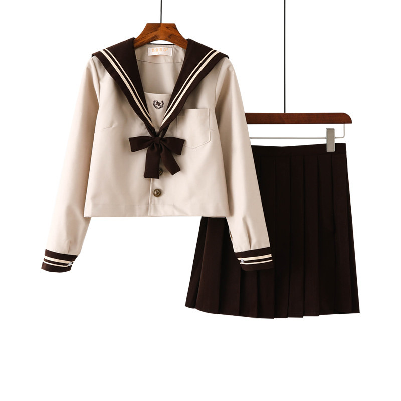 jk uniform skirt genuine spring/summer Japanese soft sister sailor's clothing college wind female students dress long and short school uniform uniform suit