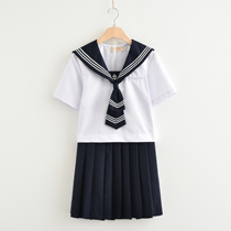 Japanese student dress summer and autumn genuine jk uniform college style Korean sailor suit suit class uniform school uniform Navy skirt