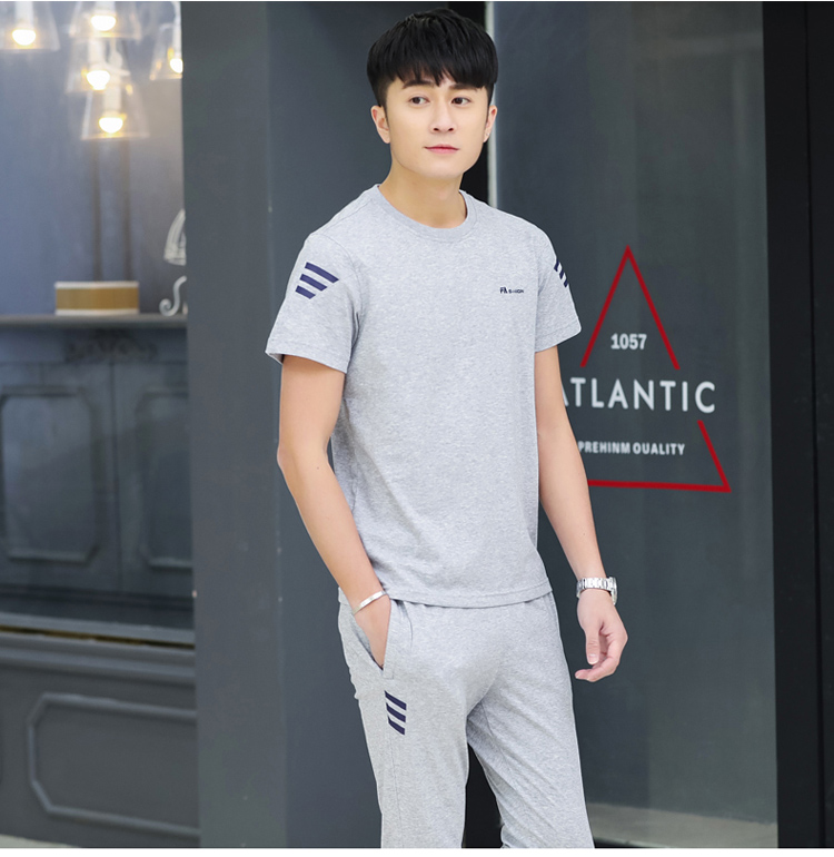 Bộ đồ thể thao nam mùa hè quần ngắn tay cỡ lớn phần mỏng thoáng khí cỡ lớn lỏng lẻo chạy bộ quần áo hai mảnh - Thể thao sau quần chạy bộ nam nike