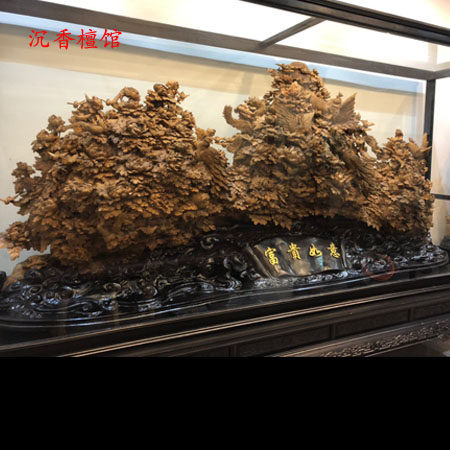 Large-scale malaok agarwood wood carving craft gifts decoration landscape flowers and birds Buddha statue artwork home office company decoration