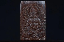 The main area of Brunei black chess sunken grade agarwood pendant yellow Caishen regular brand carved natural Fidelity old material pendant