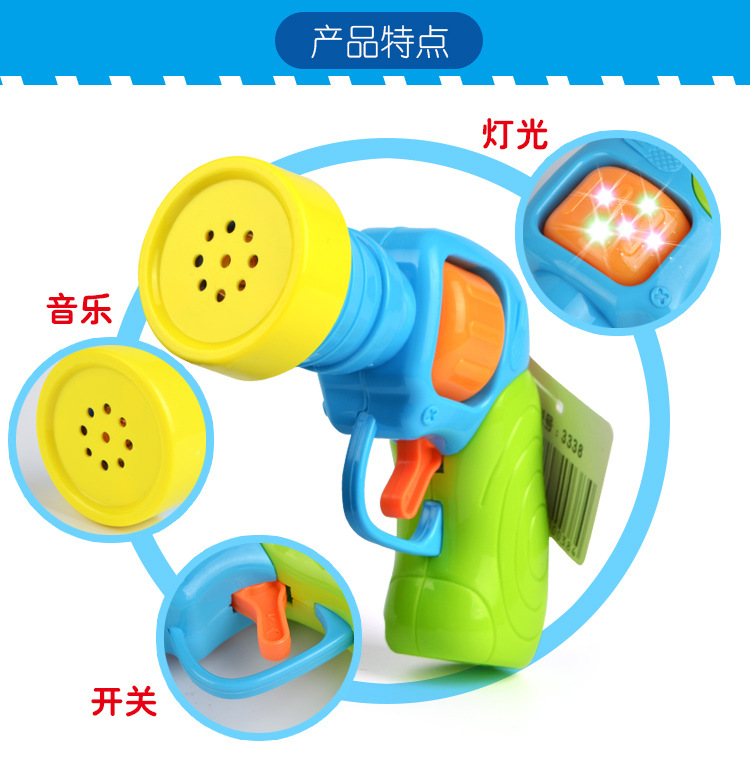 Phim hoạt hình súng điện nhẹ nhạc súng lục mini Q súng trẻ em điện trẻ em câu đố giáo dục sớm đồ chơi đồ chơi cho trẻ 2 tuổi