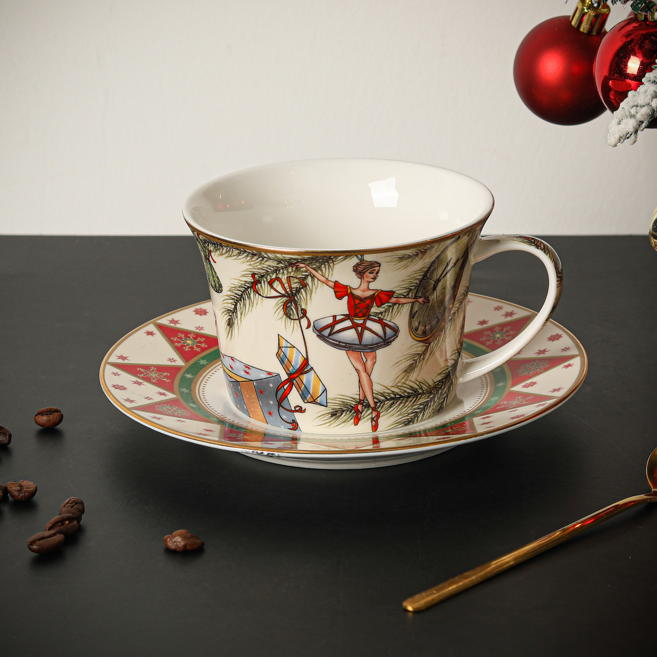 Description Picture 4 of itemCouple Coffee Cup Dish, Prince Princess Coffeecup Set, Bone China Tea Cup Saucer, Tea Cup Set, Coffeeware, Valentine's Day Gift