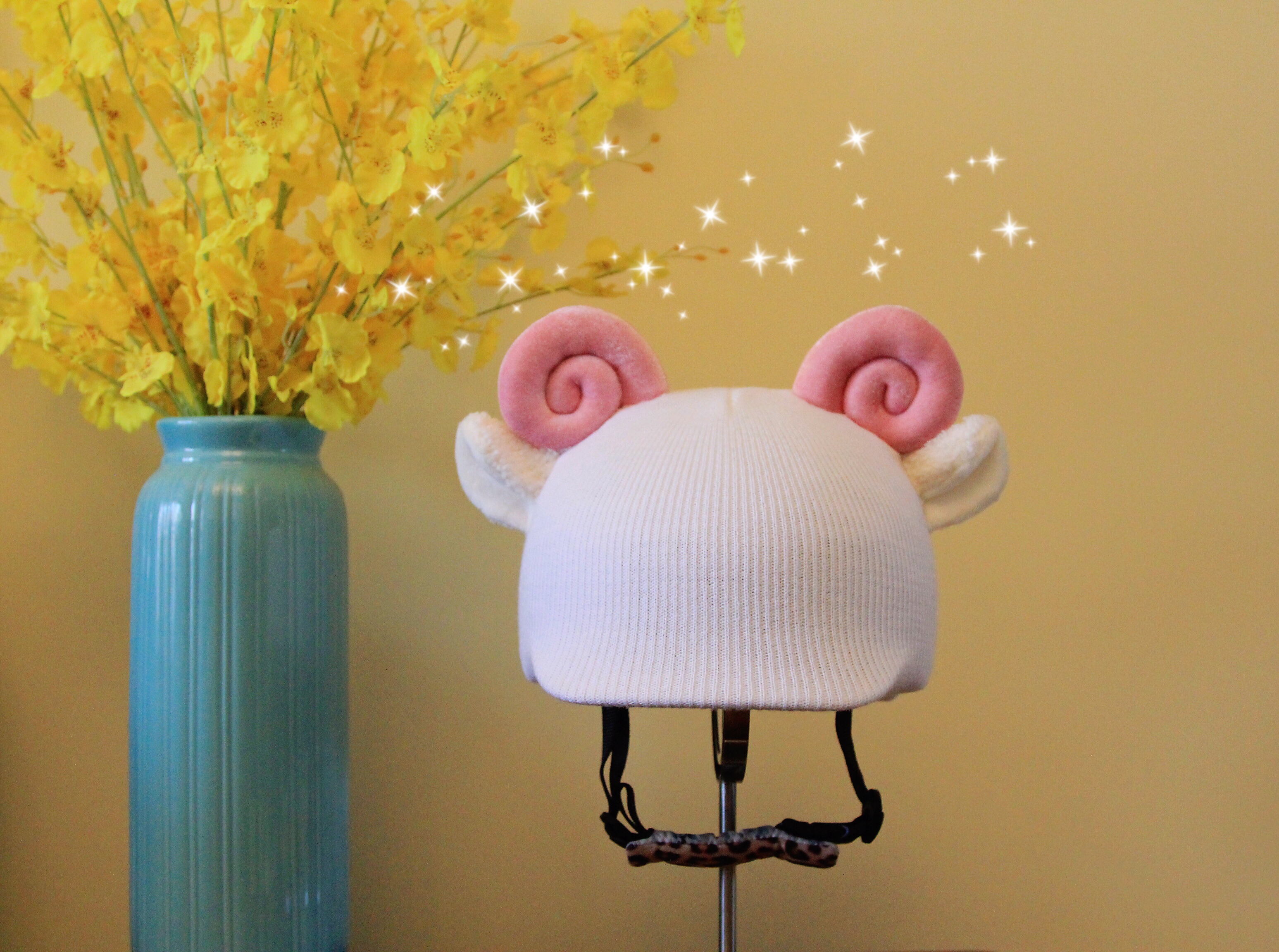 babysame Pink Goat Corner Safety Helmet Sleeve Single Double Board Ski Skating Glider Individuality Ski Safety Helmet Hood Hat